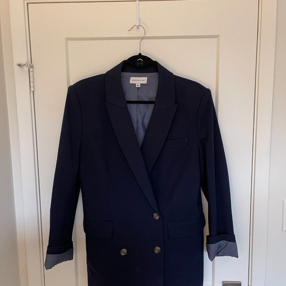 Something Navy Double Breasted Blazer - Picture 7 of 13